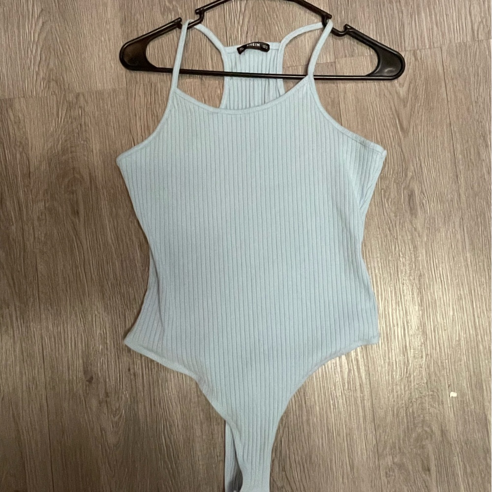 Women's Light Blue Ribbed Tank Top